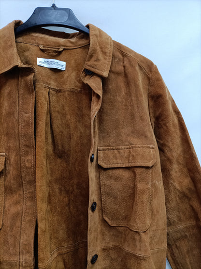 ZARA. Chaqueta piel camel T.s