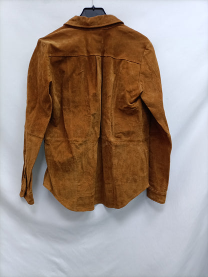 ZARA. Chaqueta piel camel T.s