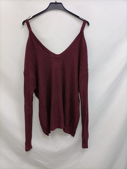 BROWNIE. Jersey burdeos hombros T.xs/s
