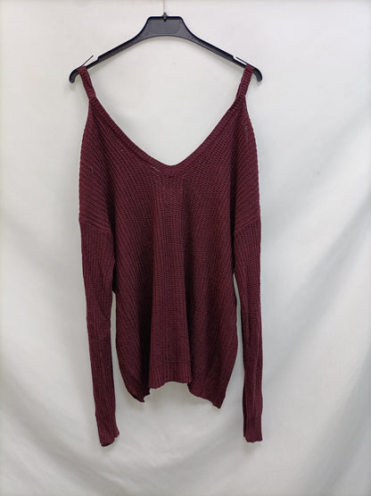 BROWNIE. Jersey burdeos hombros T.xs/s
