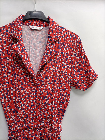 Fantastic Company. Red T.xs Printed Jumpsuit