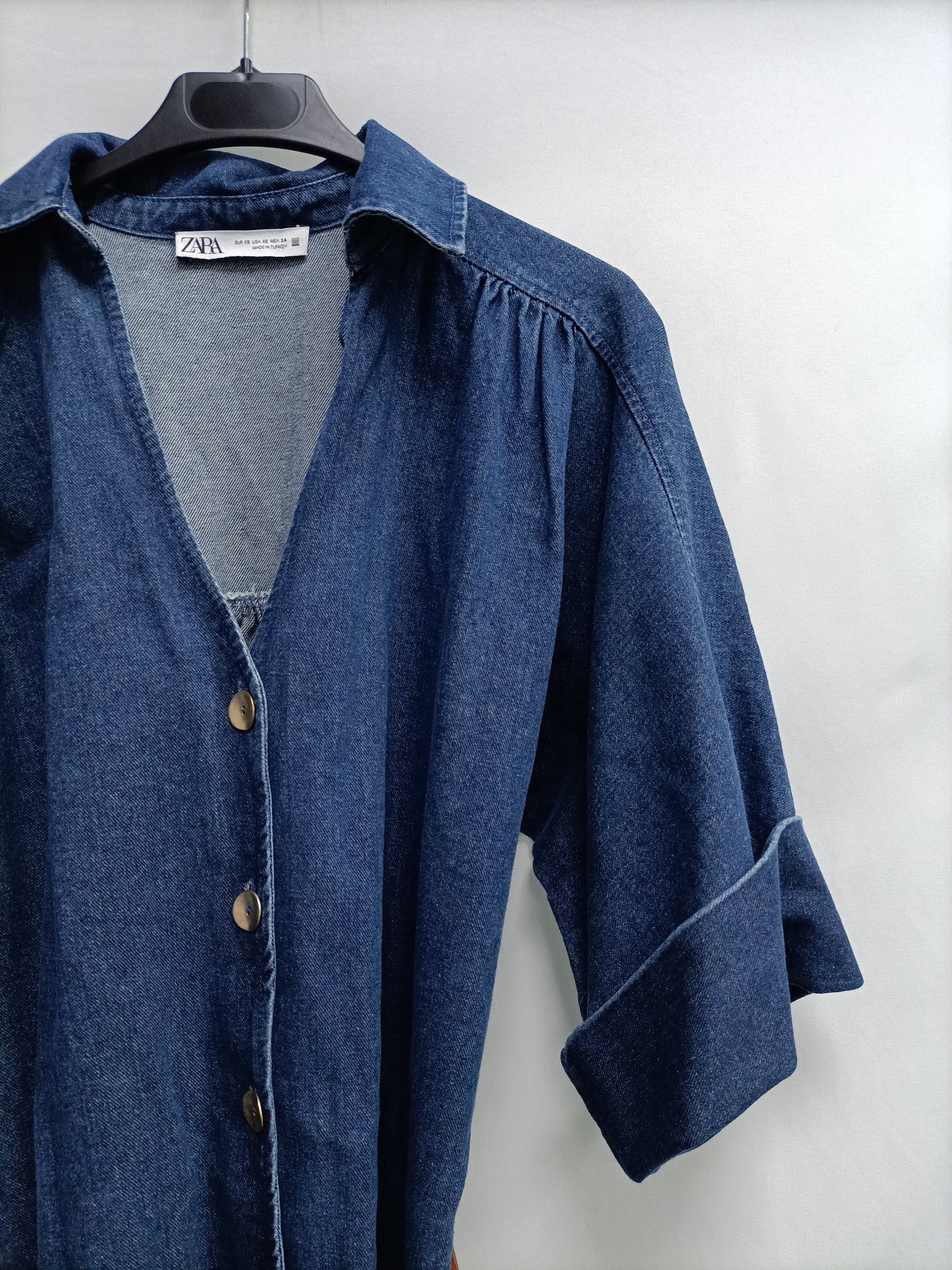 ZARA. Short denim dress T.xs