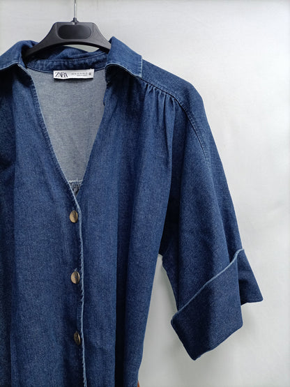 ZARA. Short denim dress T.xs