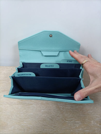 MR. WONDERFUL. Cartera polipiel azul