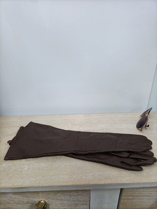 ZARA. Guantes largo marrones