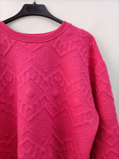 ZARA. Sudadera rosa textura T.m