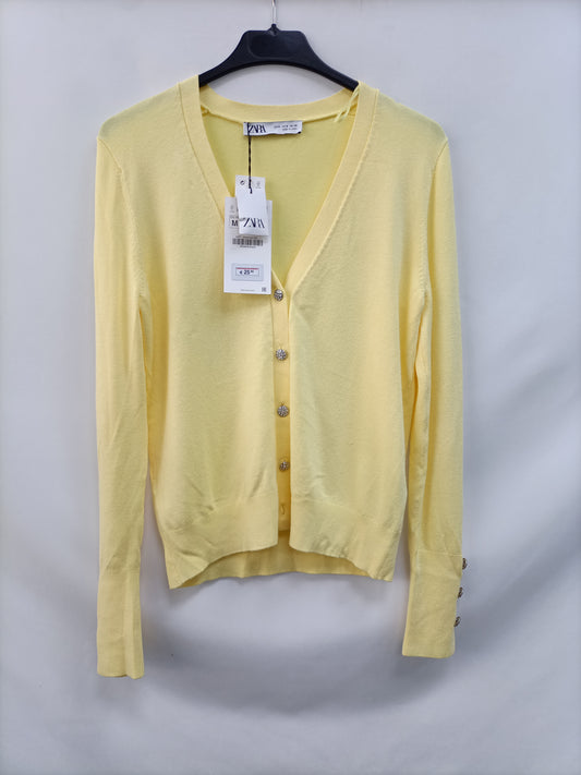 ZARA. Pastel Yellow Cardigan Tm
