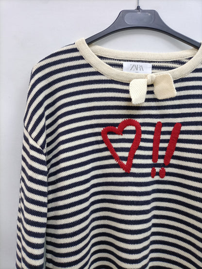 ZARA. Sudadera rayas marineras T.13/14