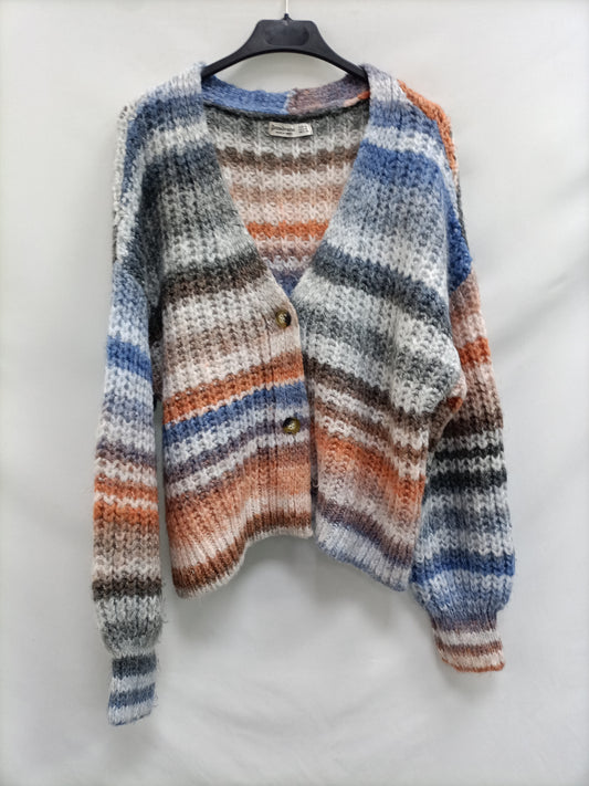 STRADIVARIUS. Cárdigan rayas oversized T.m