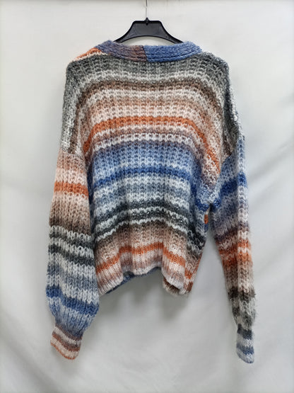 STRADIVARIUS. Cárdigan rayas oversized T.m