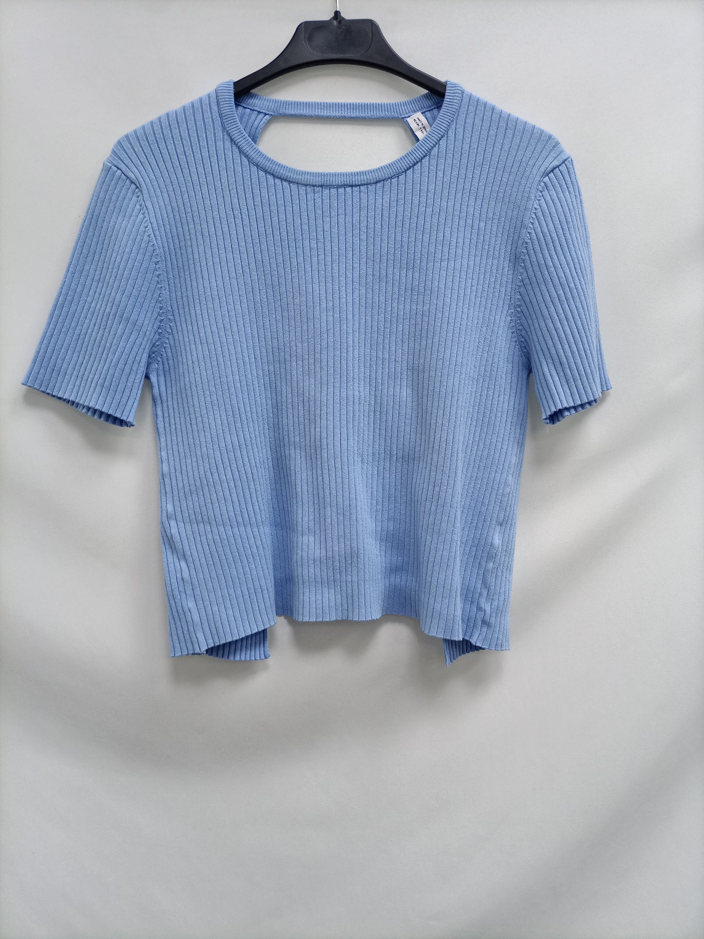 ZARA. Blue ribbed top Tl
