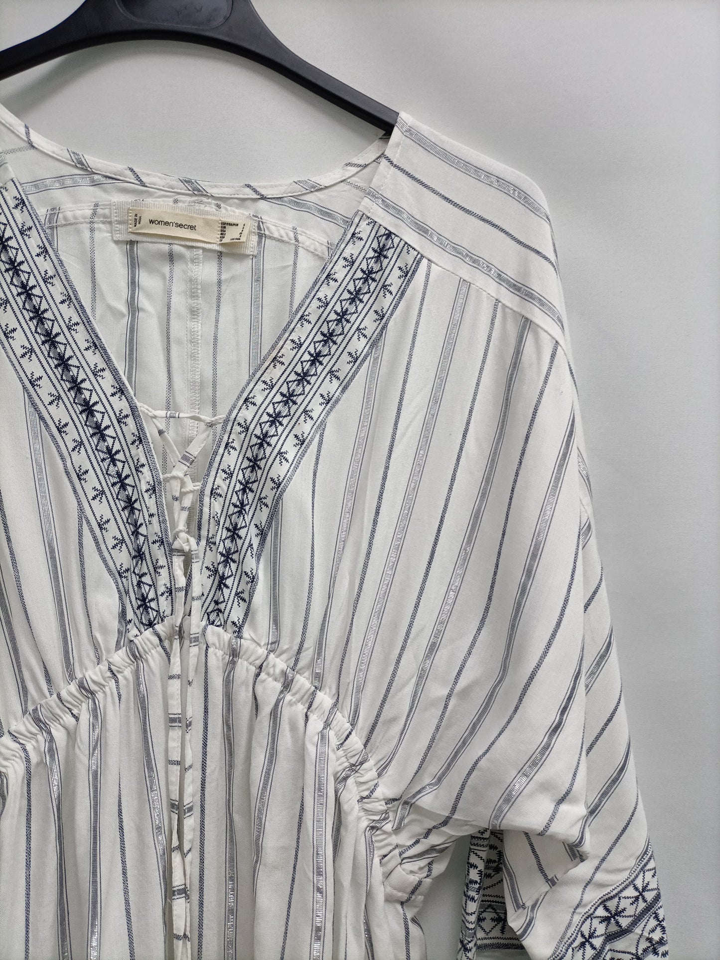 WOMEN'SECRET. Vestido blanco rayas T.s