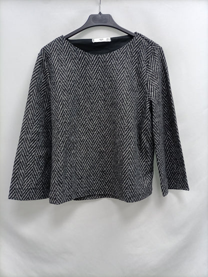 MANGO. Top gris espiga T.s
