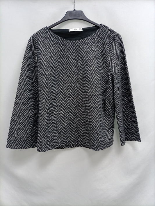 MANGO. Top gris espiga T.s