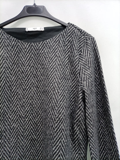 MANGO. Top gris espiga T.s