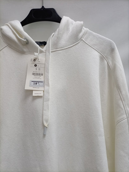 BERSHKA. Sudadera blanca oversized T.s