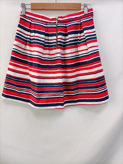 WHITE. Short striped skirt size 36