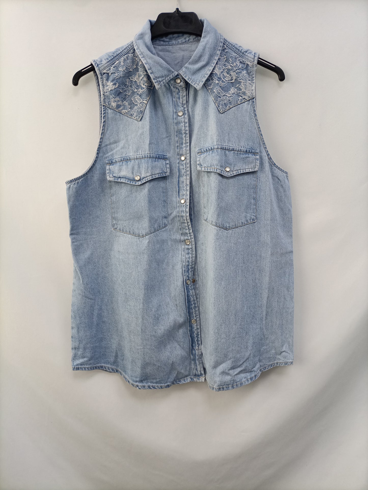 OTRAS. Camisa vaquero encaje Tu(s/m)