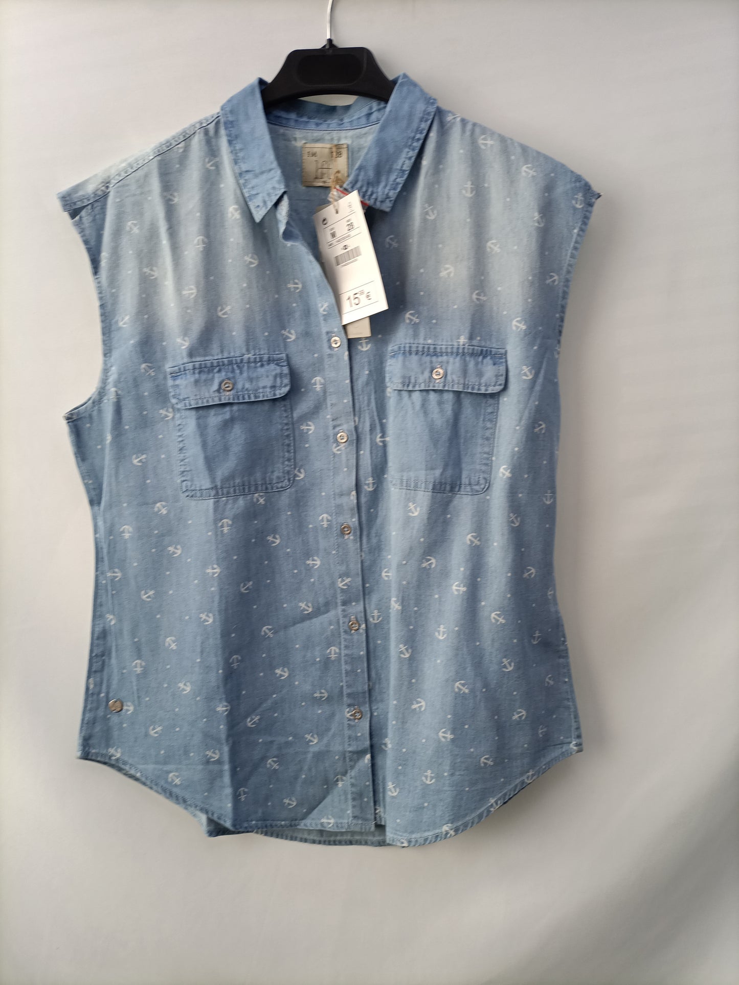 LEFTIES. Camisa vaquera anclas T.m