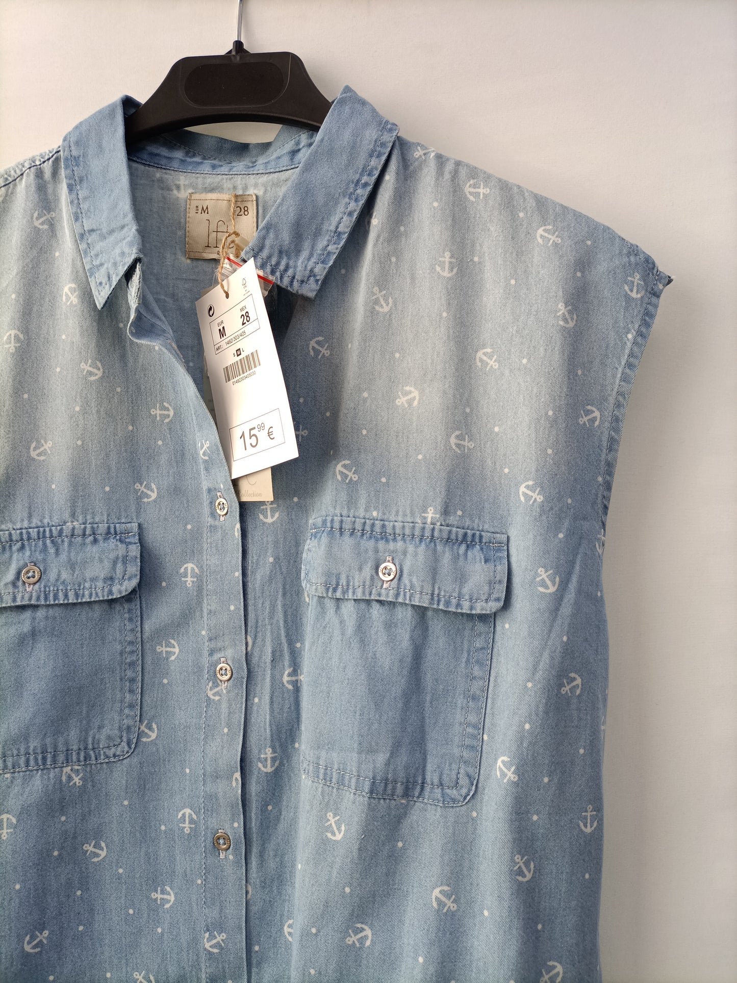 LEFTIES. Camisa vaquera anclas T.m