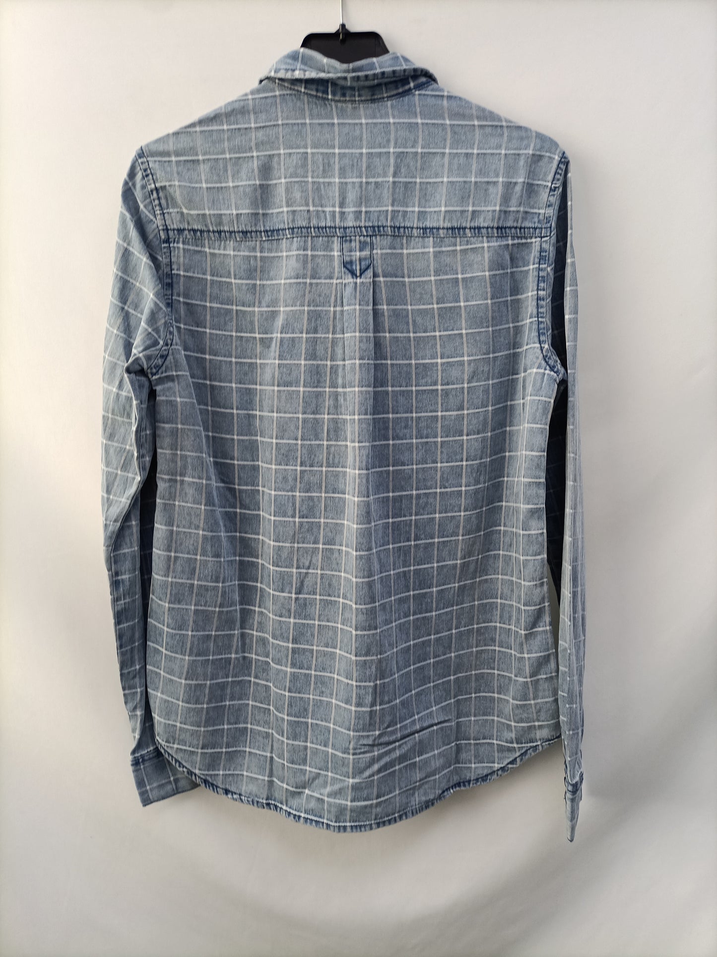 STRADIVARIUS. Camisa vaquera cuadros T.s
