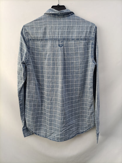 STRADIVARIUS. Camisa vaquera cuadros T.s