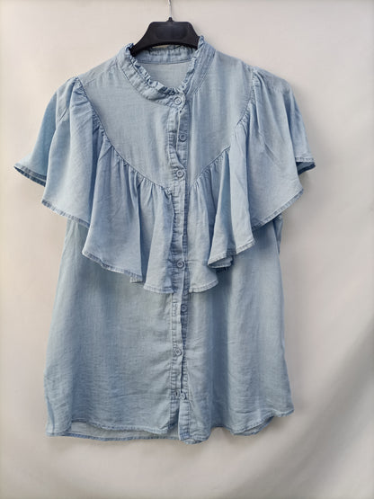 OTRAS. Camisa vaquera volante T.u(s/m)