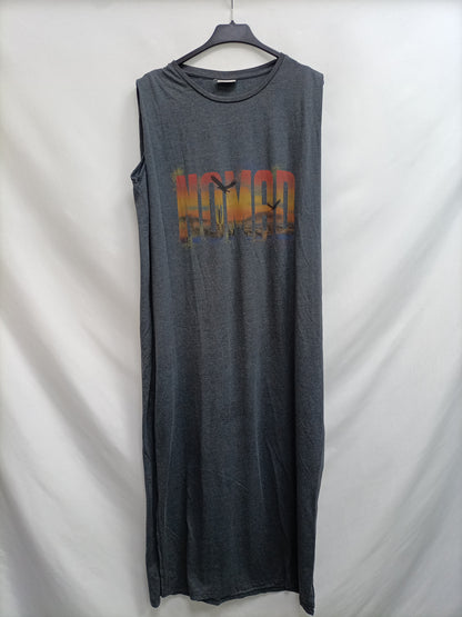 VILA. Vestido gris largo T.s