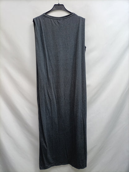 VILA. Vestido gris largo T.s
