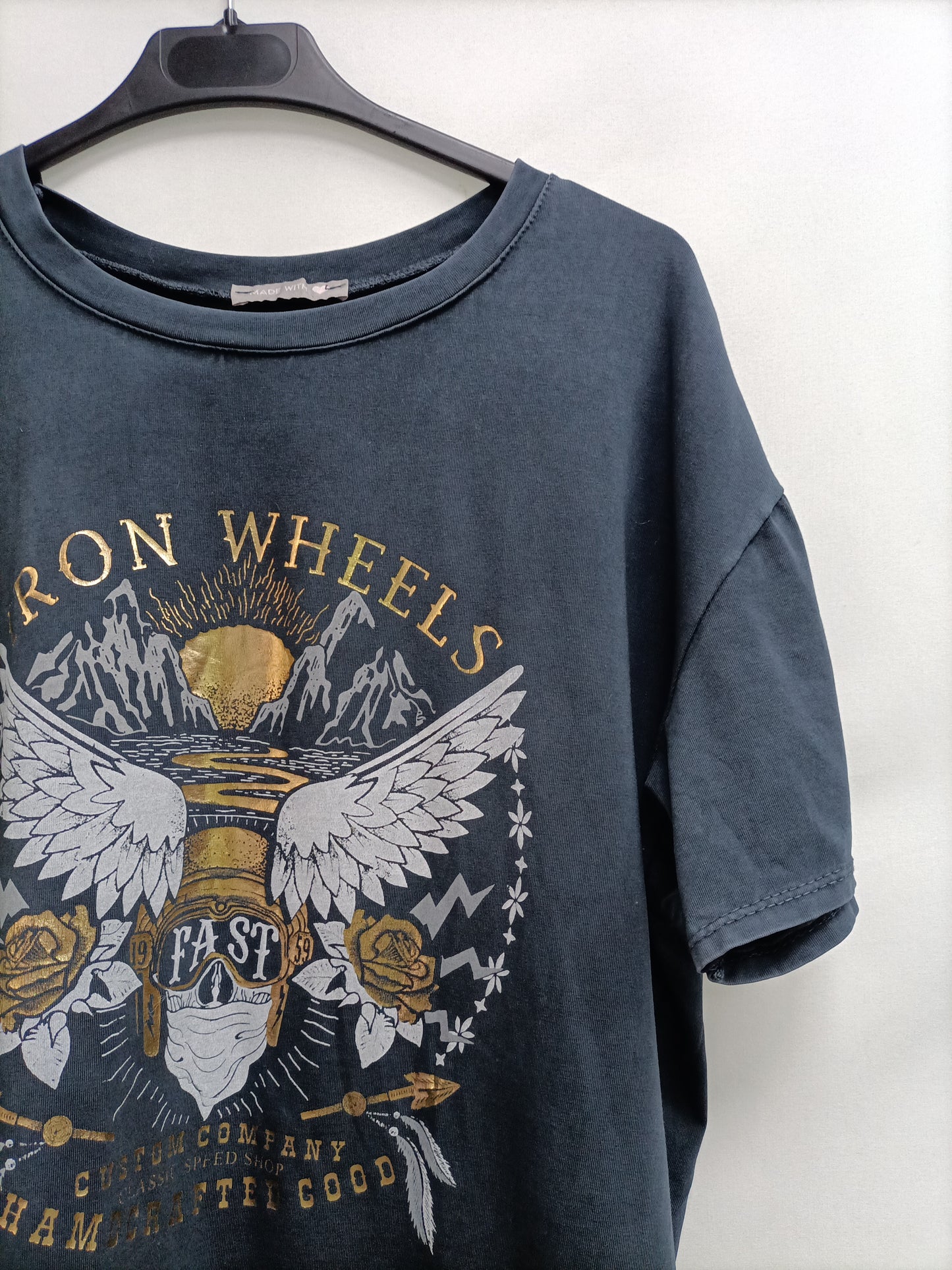 OTRAS. Camiseta azul dibujo Tu(m/l)