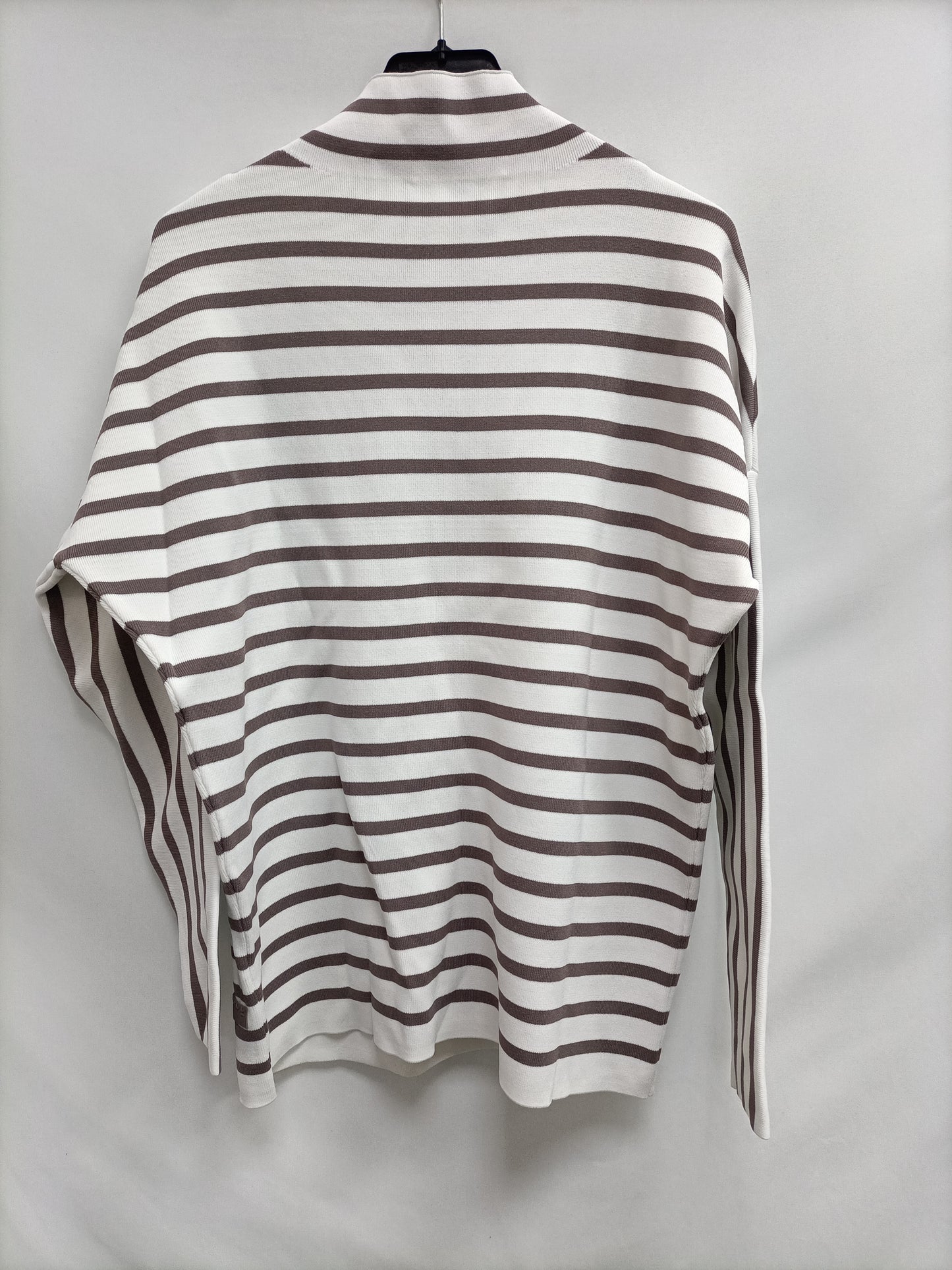 ADOLFO DOMÍNGUEZ. White and brown striped sweater TM