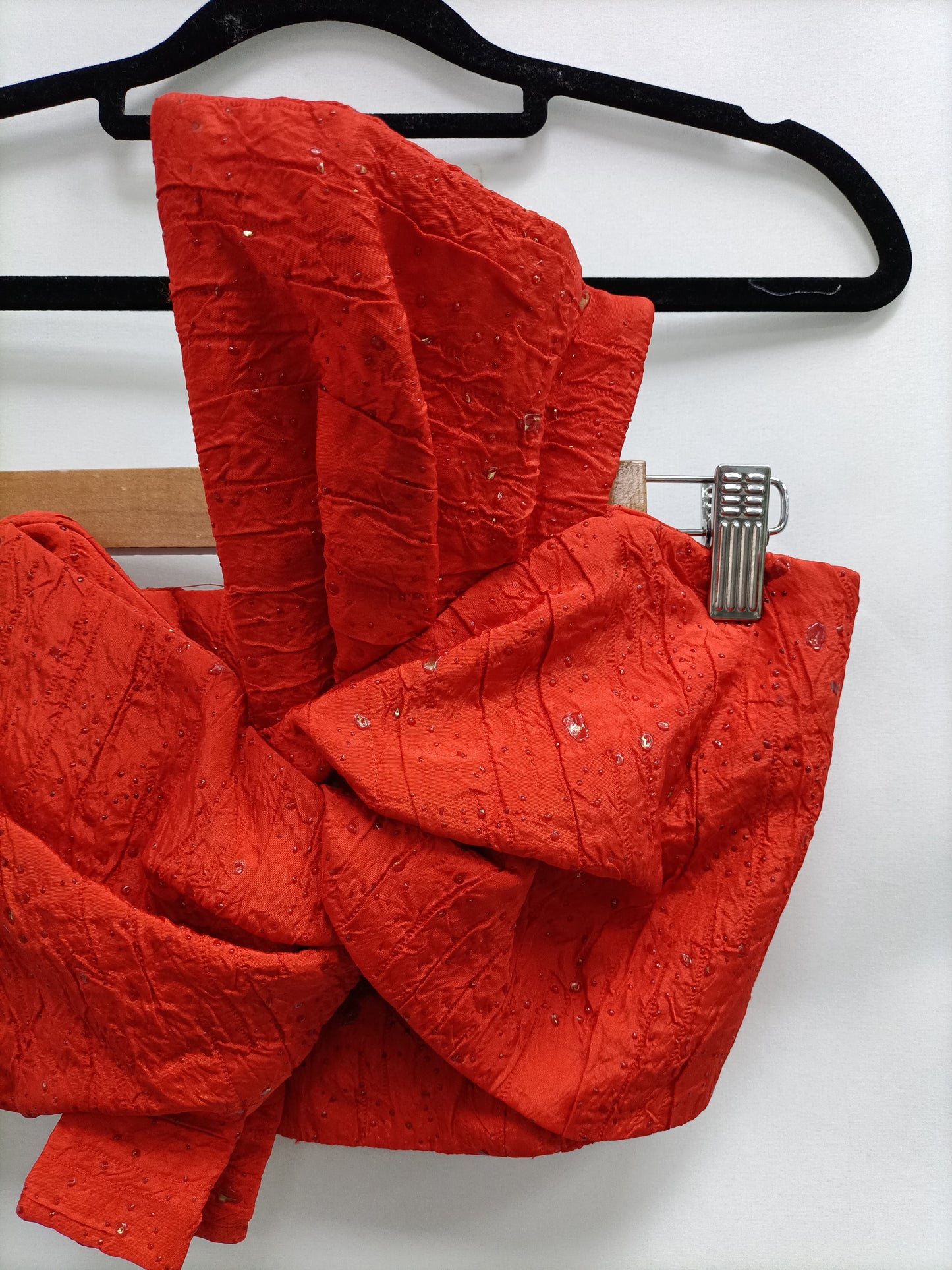 MANGO. Orange Crop Top with Ts Bow