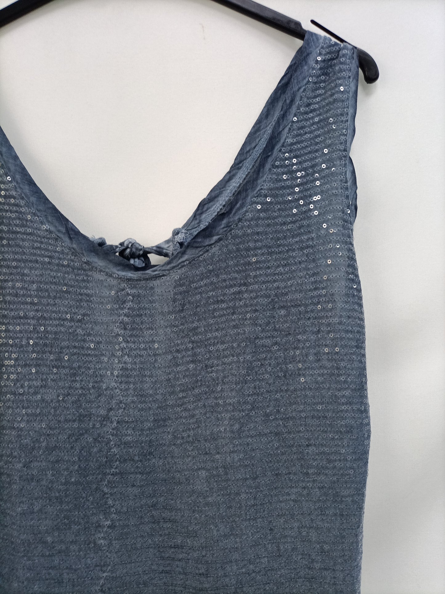 OTHERS. Blue double textured top Tu(m/l)