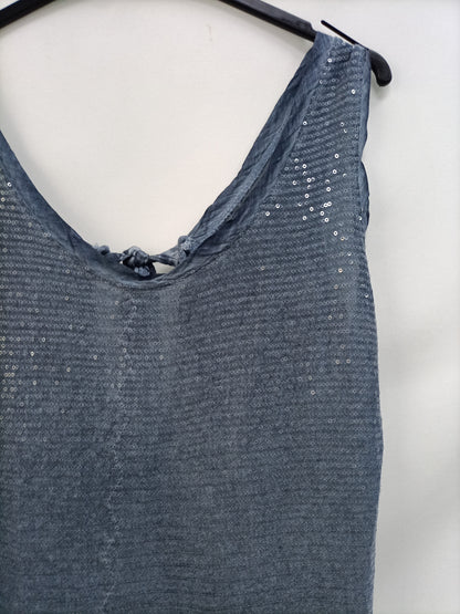 OTHERS. Blue double textured top Tu(m/l)