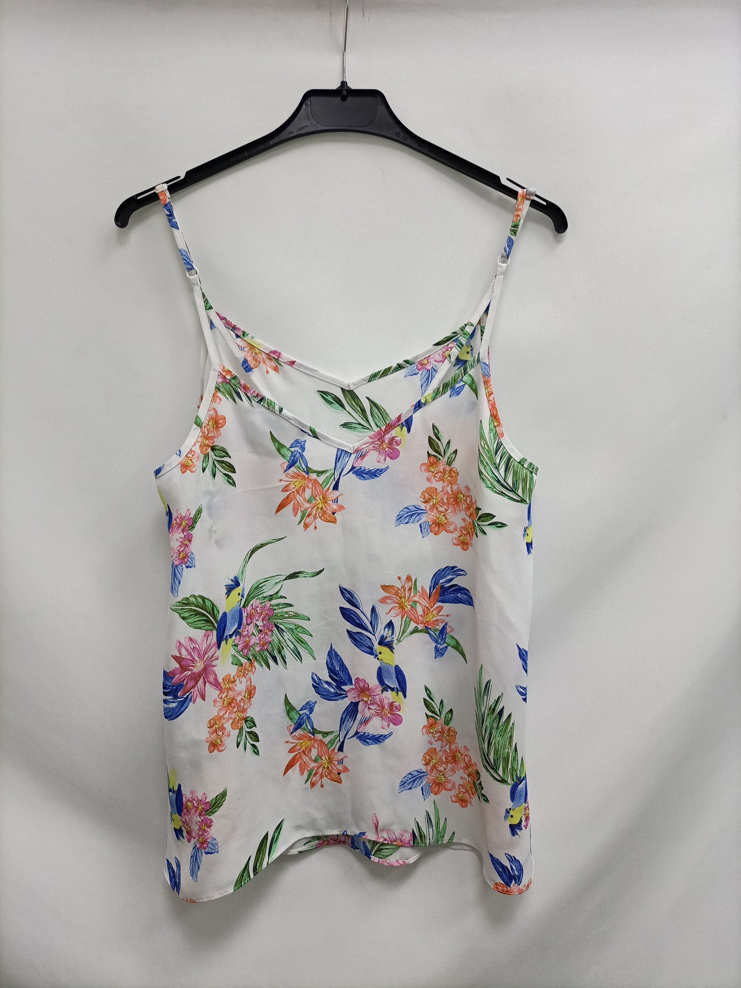 PRIMARK. Top blanco flores T.38
