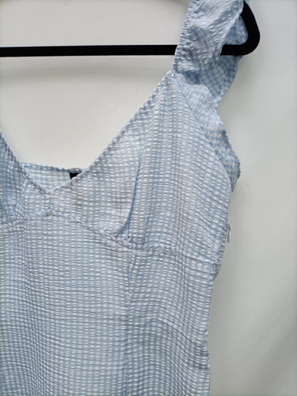 H&M. Vestido textura cuadros T.44