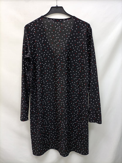 MANGO. Black polka dot Ts dress