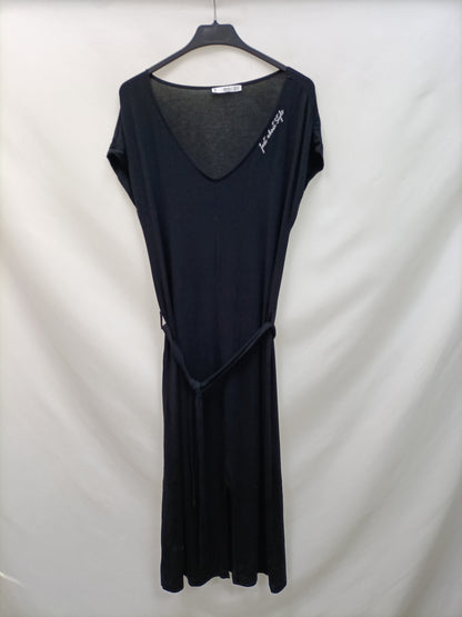 MANGO. Vestido negro midi T.s