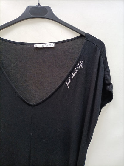 MANGO. Vestido negro midi T.s