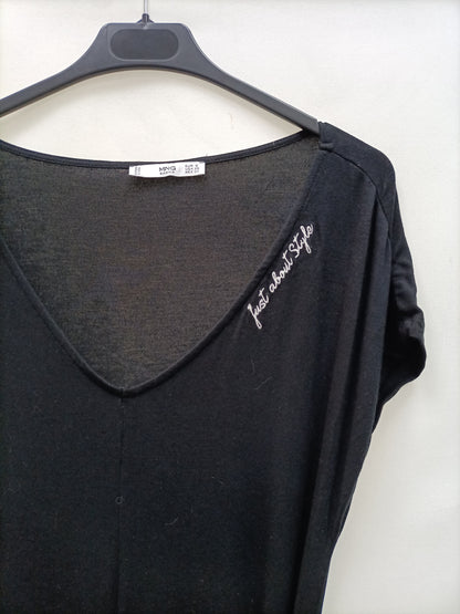 MANGO. Vestido negro midi T.s