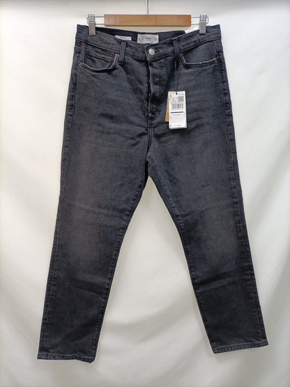 MANGO.  Pantalón negro denim  T42