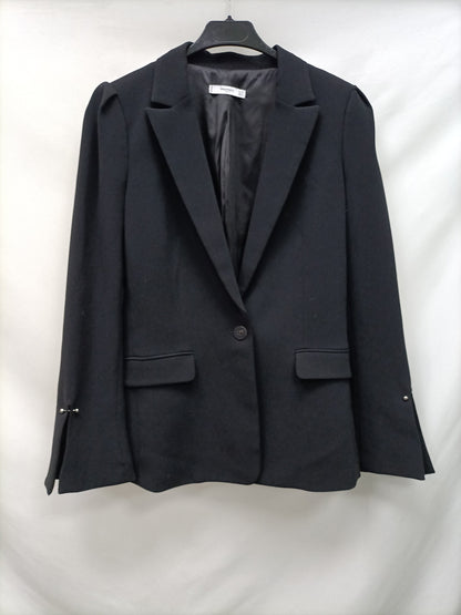 MANGO. Blazer negra vestir T.38