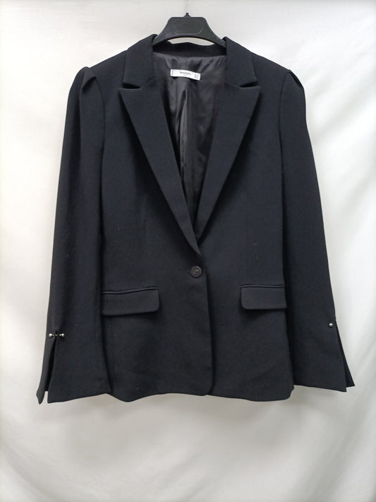 MANGO. Blazer negra vestir T.38