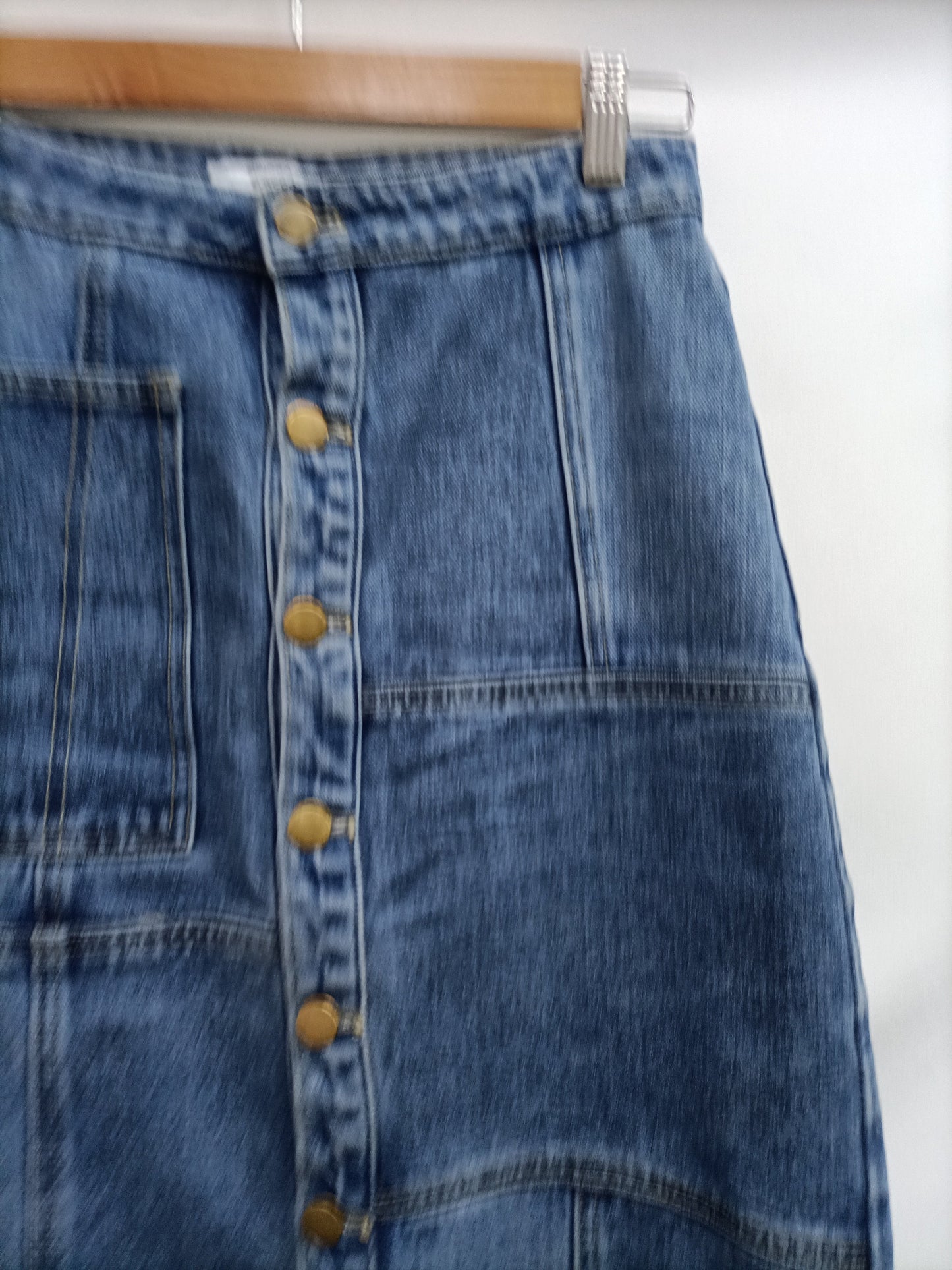 SUNCCO. Denim midi skirt S.1(S)