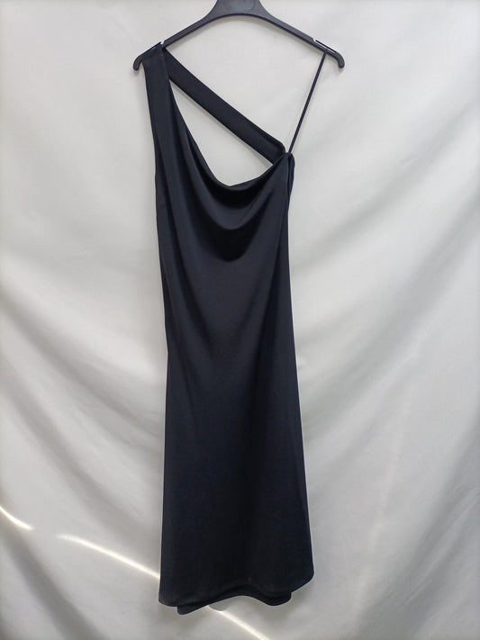 MarketMANGO.Vestido midi negro T.M