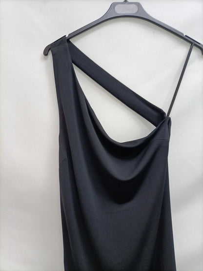 MarketMANGO.Vestido midi negro T.M