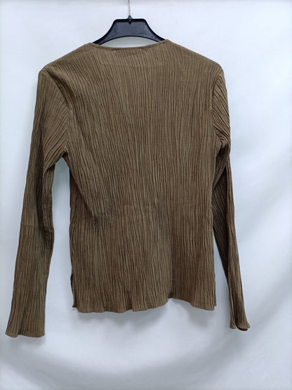 ZARA.Top beige fruncido T.S