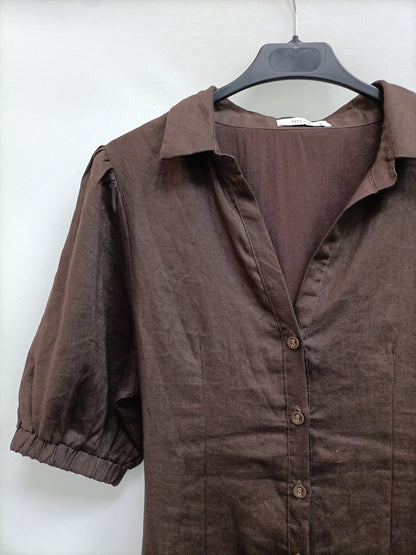 DISSH.Long brown dress with back opening TM