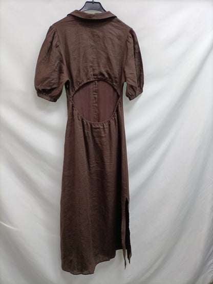 DISSH.Long brown dress with back opening TM