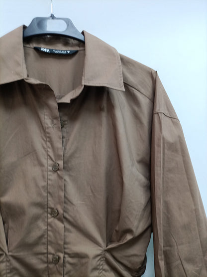 ZARA.Body estilo camisa marrón T.S